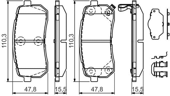 Brake Pad Set, disc brake 0986494608 - image 2