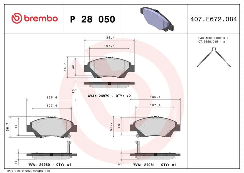 Brake Pad Set, disc brake XTRA LINE P28050X - image 3