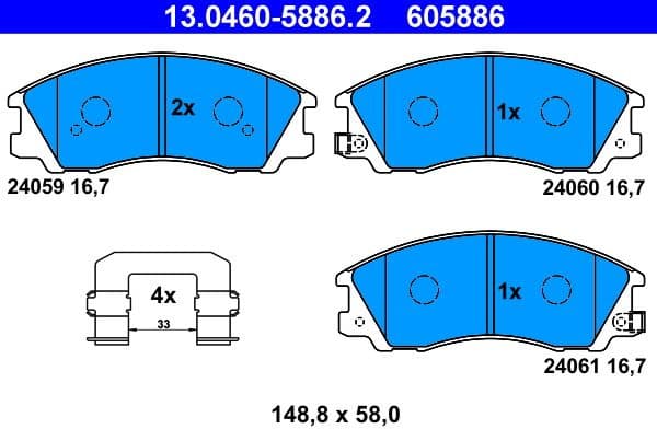 Brake Pad Set, disc brake 13.0460-5886.2 - image 2