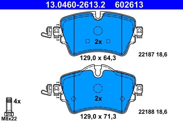 Brake Pad Set, disc brake 13.0460-2613.2 - image 2