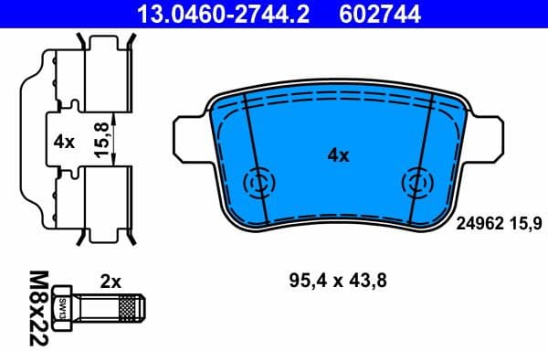 Brake Pad Set, disc brake 13.0460-2744.2 - image 2