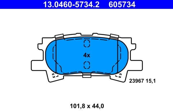 Brake Pad Set, disc brake 13.0460-5734.2 - image 2