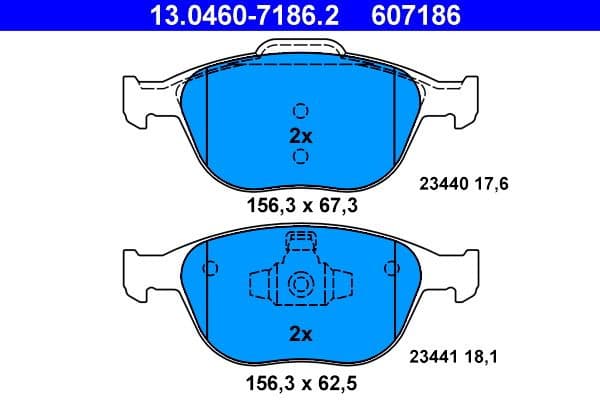 Brake Pad Set, disc brake 13.0460-7186.2 - image 2