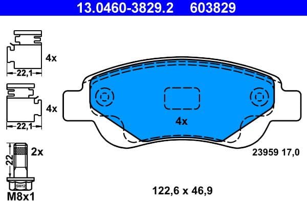 Brake Pad Set, disc brake 13.0460-3829.2 - image 2