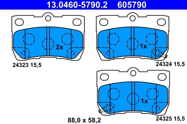 Brake Pad Set, disc brake 13.0460-5790.2 - image 2