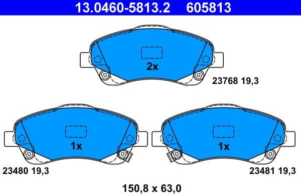 Brake Pad Set, disc brake 13.0460-5813.2 - image 2