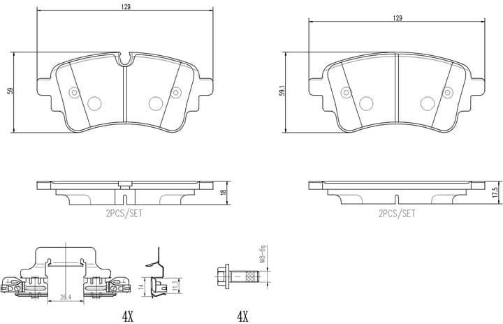Brake Pad Set, disc brake XTRA LINE - Ceramic P 85 185NX