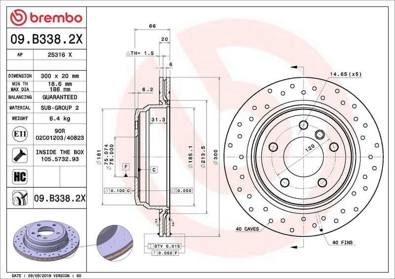Brake Disc XTRA LINE - Xtra 09.B338.2X - image 3