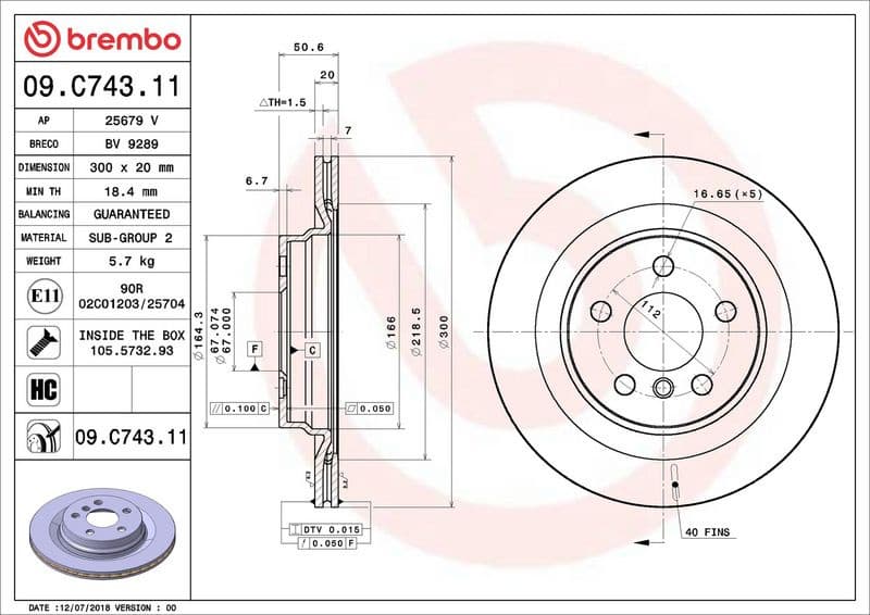Brake Disc PRIME LINE - UV Coated 09.C743.11 - image 3