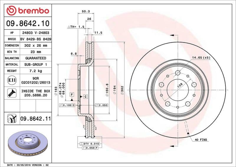 Brake Disc PRIME LINE - UV Coated 09.8642.11 - image 3