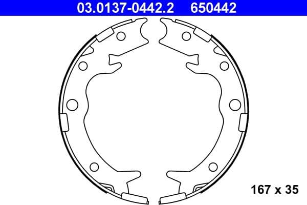 Brake Shoe Set, parking brake 03.0137-0442.2 - image 2