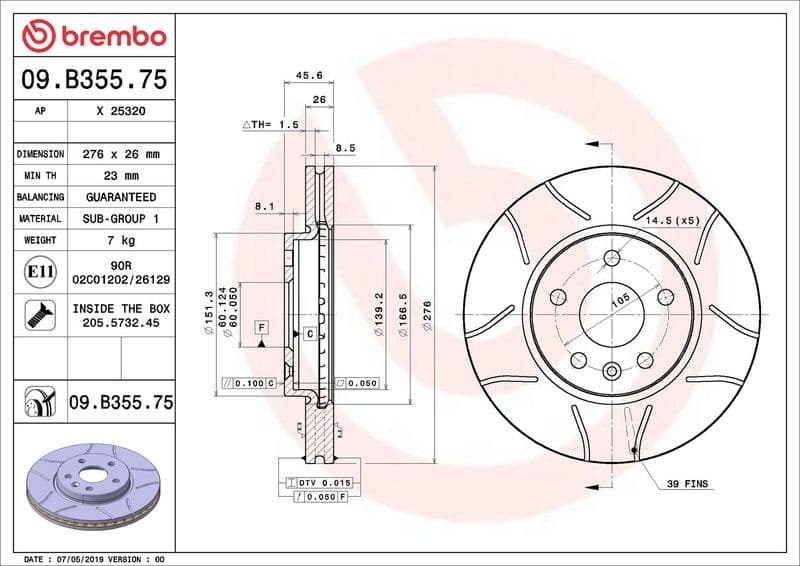 Brake Disc XTRA LINE - Max 09.B355.75 - image 2