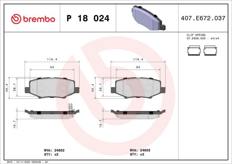 Brake Pad Set, disc brake PRIME LINE P18024 - image 3