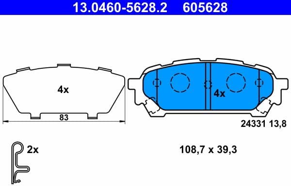 Brake Pad Set, disc brake 13.0460-5628.2 - image 2