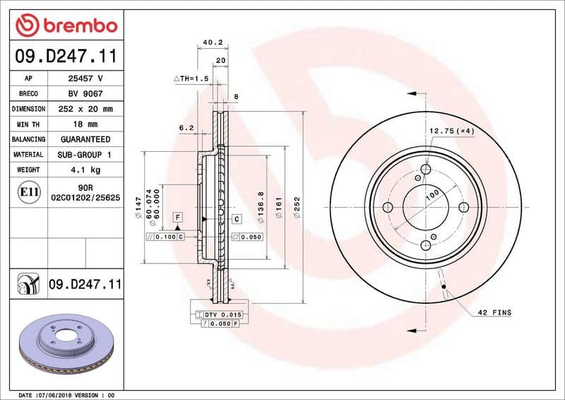 Brake Disc PRIME LINE - UV Coated 09.D247.11 - image 3