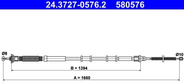 Cable Pull, parking brake 24.3727-0576.2 - image 3