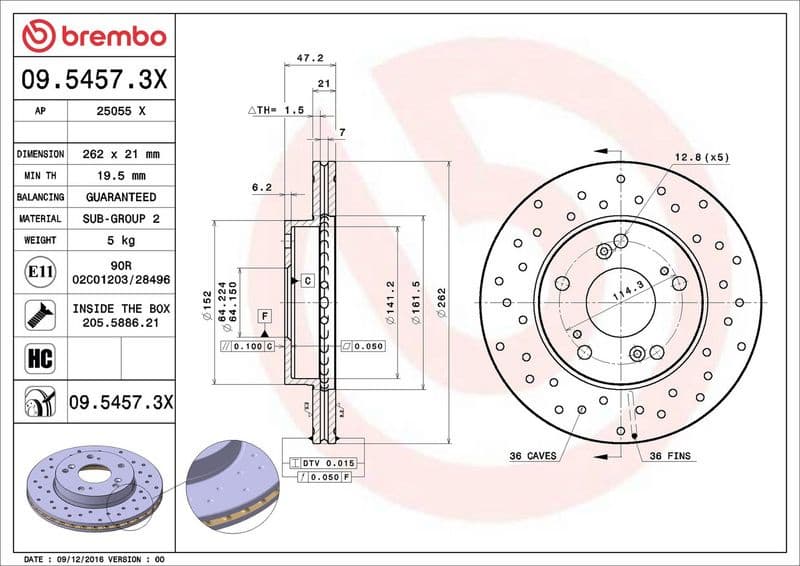 Brake Disc XTRA LINE - Xtra 09.5457.3X - image 3
