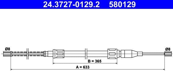 Cable Pull, parking brake 24.3727-0129.2 - image 2