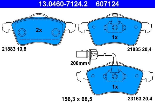 Brake Pad Set, disc brake 13.0460-7124.2 - image 2