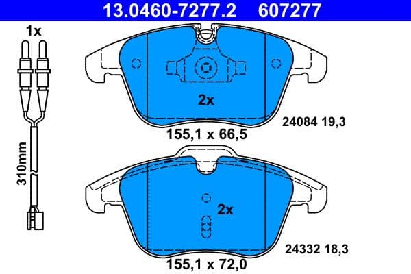 Brake Pad Set, disc brake 13.0460-7277.2 - image 2