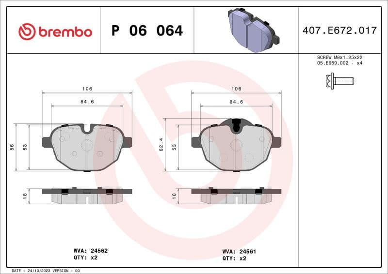 Brake pads rear, Top Quality P06064 - image 3