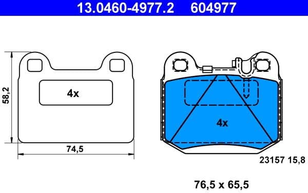 Brake Pad Set, disc brake 13.0460-4977.2 - image 2