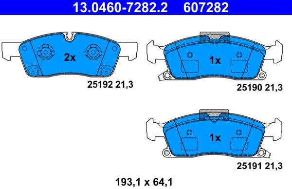 Brake pads front, Top Quality 13.0460-7282.2 - image 3