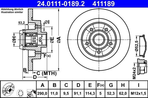 Brake Disc 24.0111-0189.2 - image 2
