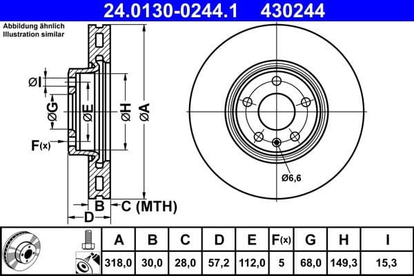 Brake Disc 24.0130-0244.1 - image 2