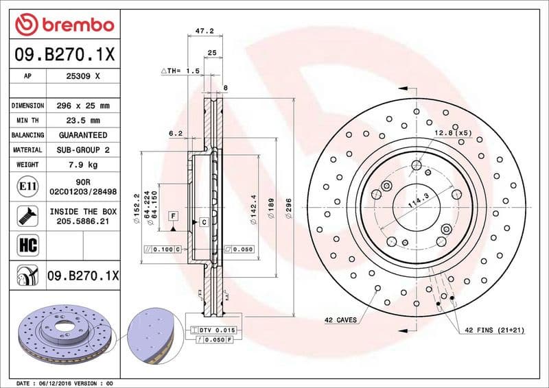 Brake Disc XTRA LINE - Xtra 09.B270.1X - image 3