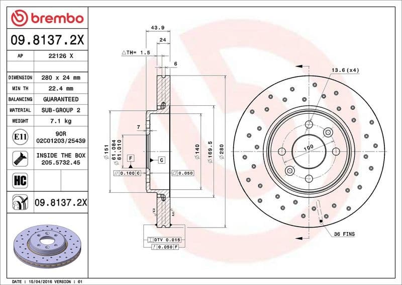 Brake Disc XTRA LINE - Xtra 09.8137.2X - image 3