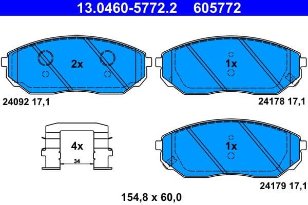 Brake Pad Set, disc brake 13.0460-5772.2 - image 2