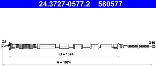 Cable Pull, parking brake 24.3727-0577.2 - image 2