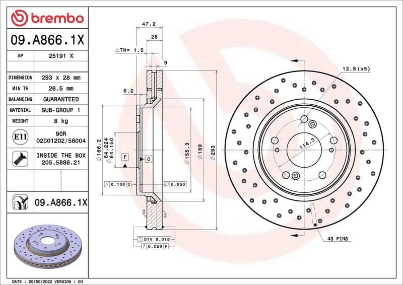 Brake Disc XTRA LINE - Xtra 09.A866.1X - image 2