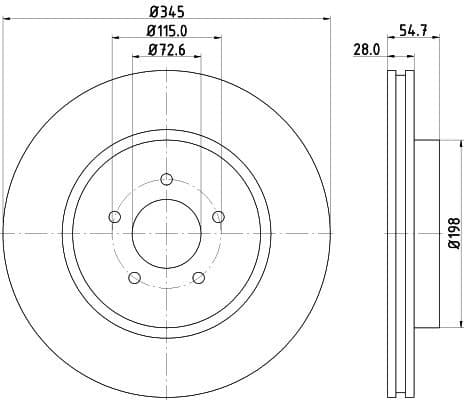 Brake Disc PRO 8DD 355 115-471 - image 4