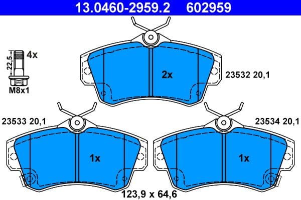 Brake Pad Set, disc brake 13.0460-2959.2 - image 2