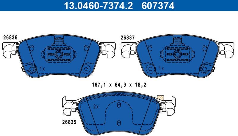 Brake Pad Set, disc brake 13.0460-7374.2