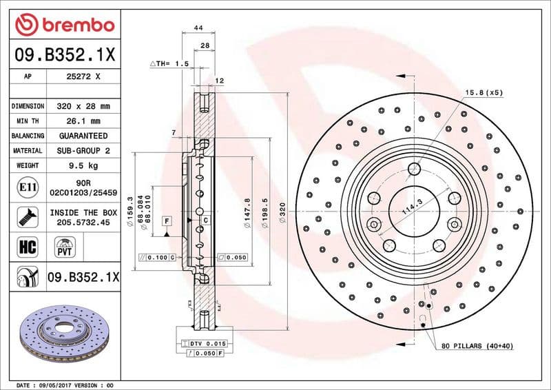 Brake Disc XTRA LINE - Xtra 09.B352.1X - image 3