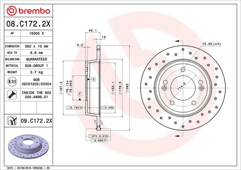 Brake Disc XTRA LINE - Xtra 08.C172.2X - image 2