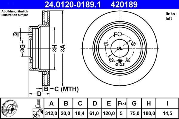 Brake Disc 24.0120-0189.1 - image 2