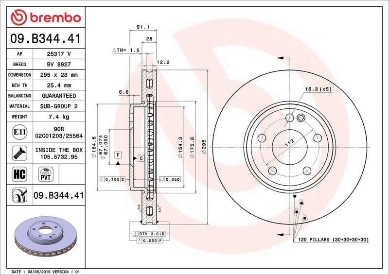 Brake Disc PRIME LINE - UV Coated 09.B344.41 - image 3