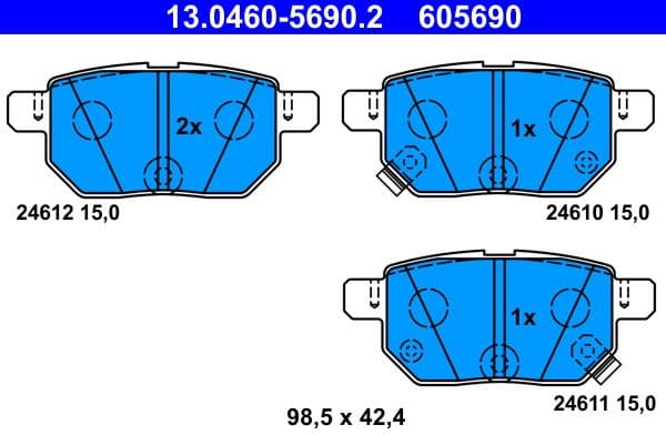 Brake Pad Set, disc brake 13.0460-5690.2 - image 2