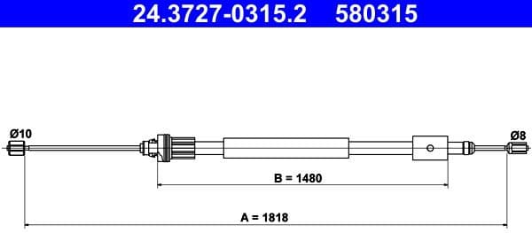 Cable Pull, parking brake 24.3727-0315.2 - image 2
