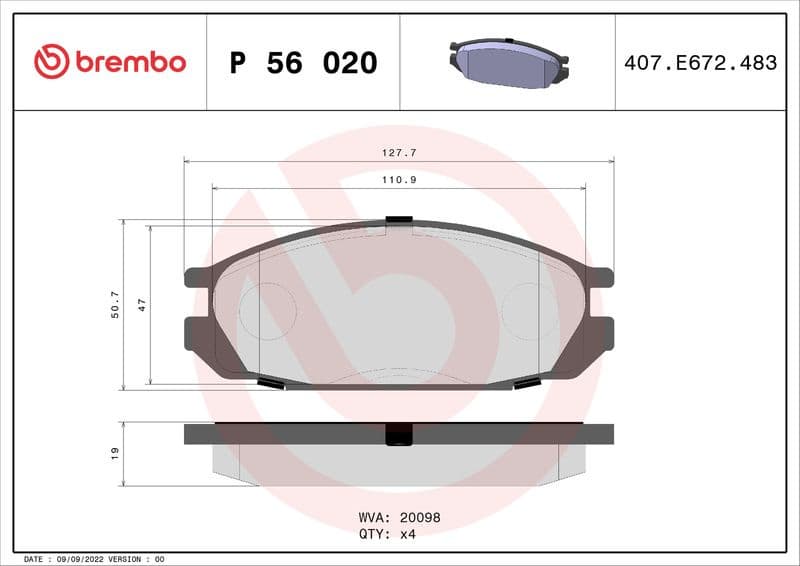Brake Pad Set, disc brake PRIME LINE P56020 - image 3
