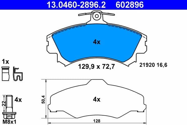 Brake Pad Set, disc brake 13.0460-2896.2 - image 2