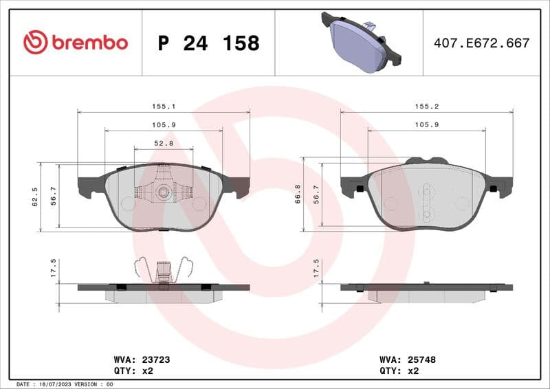 Brake Pad Set, disc brake PRIME LINE P24158 - image 2