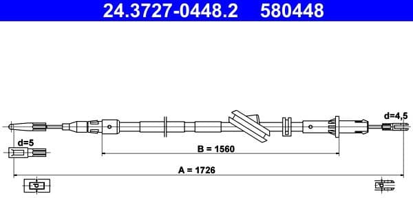 Cable Pull, parking brake 24.3727-0448.2 - image 3