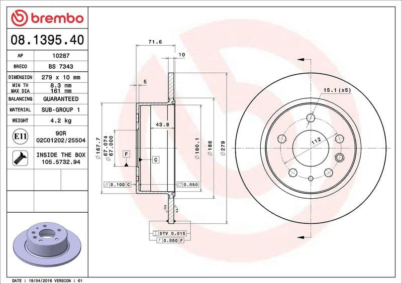 Brake Disc PRIME LINE 08.1395.40 - image 3