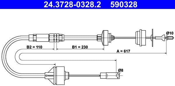 Cable Pull, clutch control 24.3728-0328.2 - image 2