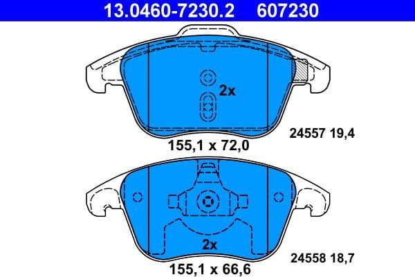 Brake Pad Set, disc brake 13.0460-7230.2 - image 2